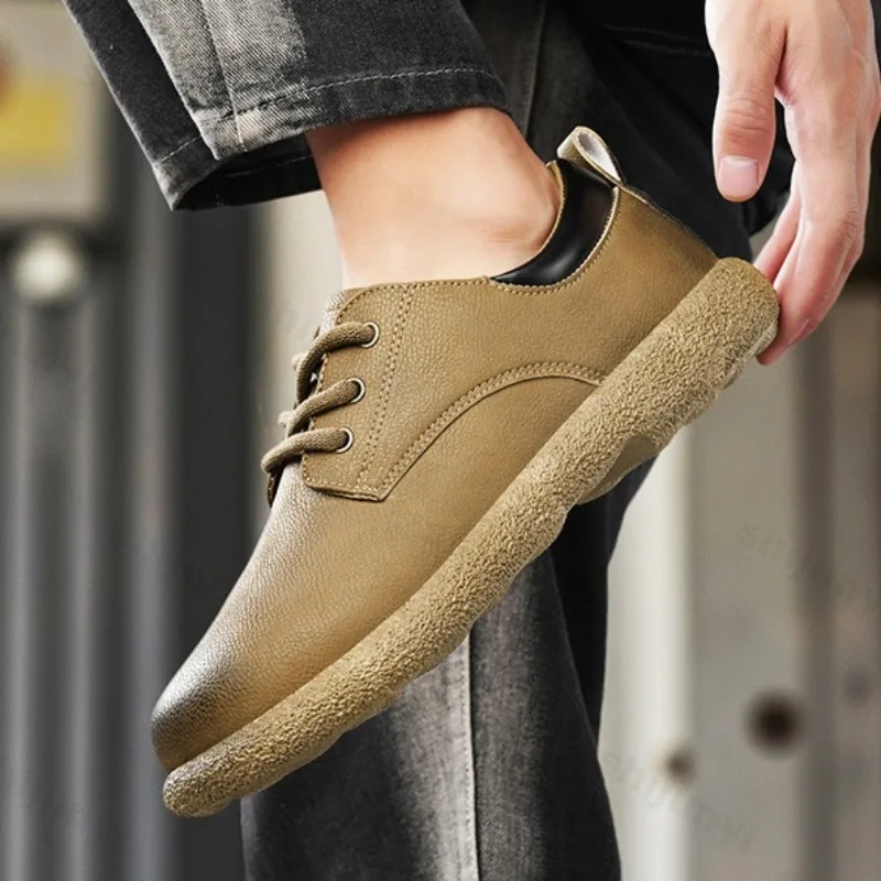 

Осень 2024, новые мужские лаконичные дизайнерские низкие повседневные туфли в британском стиле, универсальные деловые удобные однотонные туфли