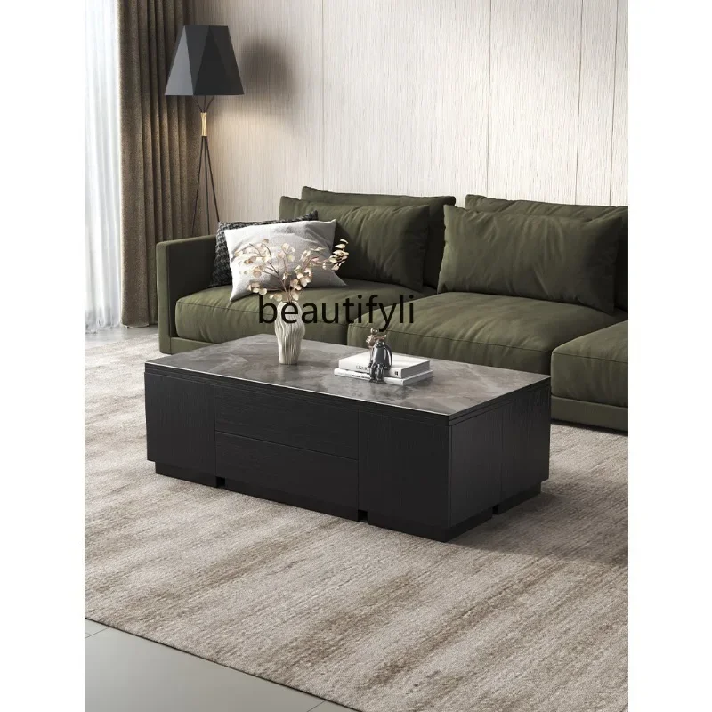 LXMultifunctional Adjustable Coffee Table and Dining Table, Simple Modern Design for Small Living Rooms, Foldable and Integrated