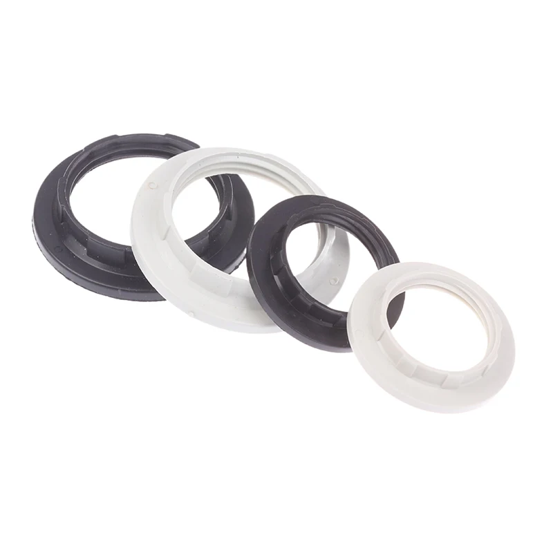 10Pcs/pack E14 E27 Threaded Lamp Socket Rings Pack E12 E26 Lock Lamp Shade Rings For Standard Base Lamp Holder Black White