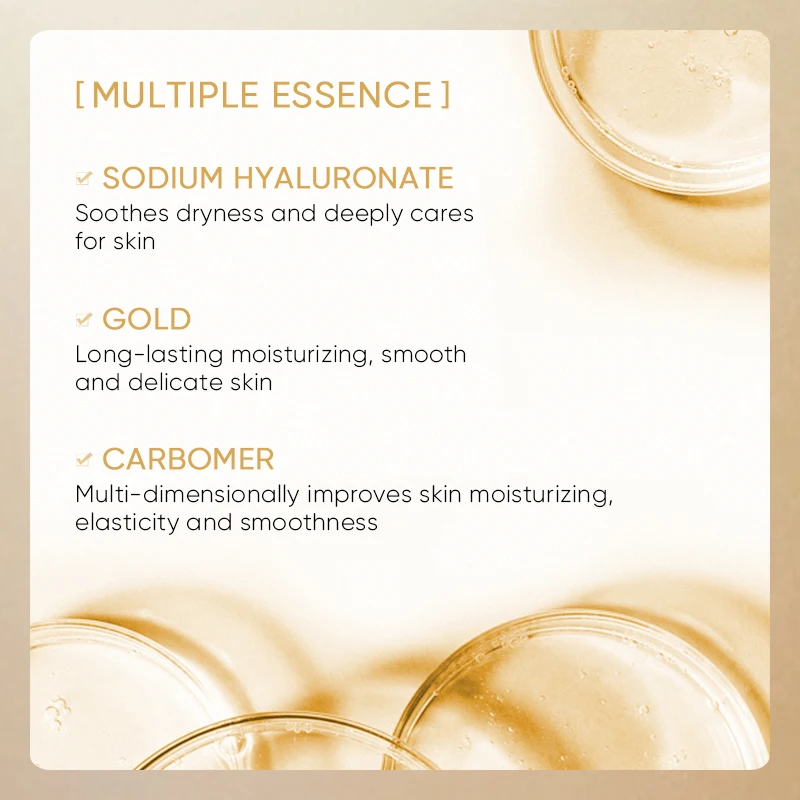 24K الذهب مصل حمض الهيالورونيك بروتين الموضوع رفع حشو ماصة بروتين الكولاجين الموضوع فيتامين C جوهر الوجه الكورية