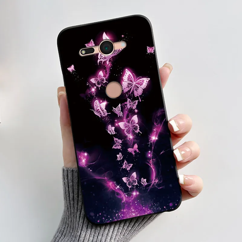 Printing Pattern Case For Sony Xperia XZ2 Compact / SO-05K Fundas Soft Silicone Black Shell Cover Cute Flower Cartoon Casing view 6