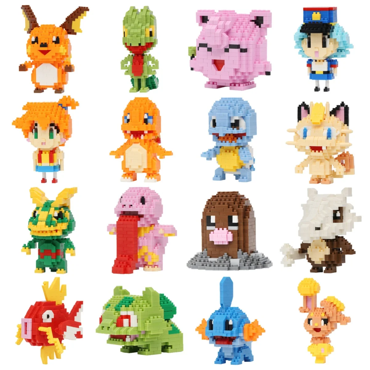 Pokemon Building Blocks Marowak Jigglypuff Rayquaza Gengar Mudkip Piplup Gengar Gyarados Micro Mini Brick Figures Toy For Kids