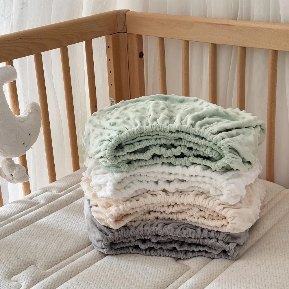 130x70CM Breathable Cotton Changing Bed Pad Fitted Crib Sheet Soft Solid Color Baby Mattress Cover Infant Bedding Sheets