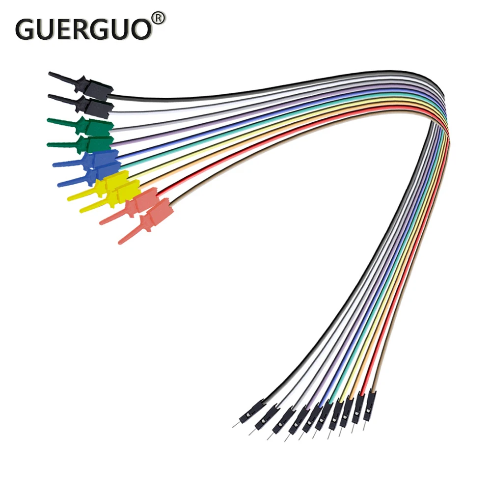 

1Set 20CM Plastic Metal Logic Analyzer Cable Gripper Probe Test Lead 10-pin Hook Clamp Set For Chips Pins Connecting Testing