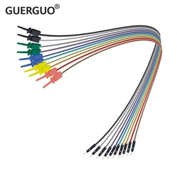 1Set 20CM Plastic Metal Logic Analyzer Cable Gripper Probe Test Lead 10-pin Hook Clamp Set For Chips Pins Connecting Testing