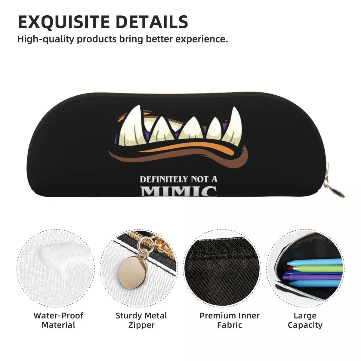 Definitivamente não é um imitador de mesa rpg gaming lápis casos bolsa de lápis grande caixa de caneta de armazenamento saco de lápis para meninos meninas presentes