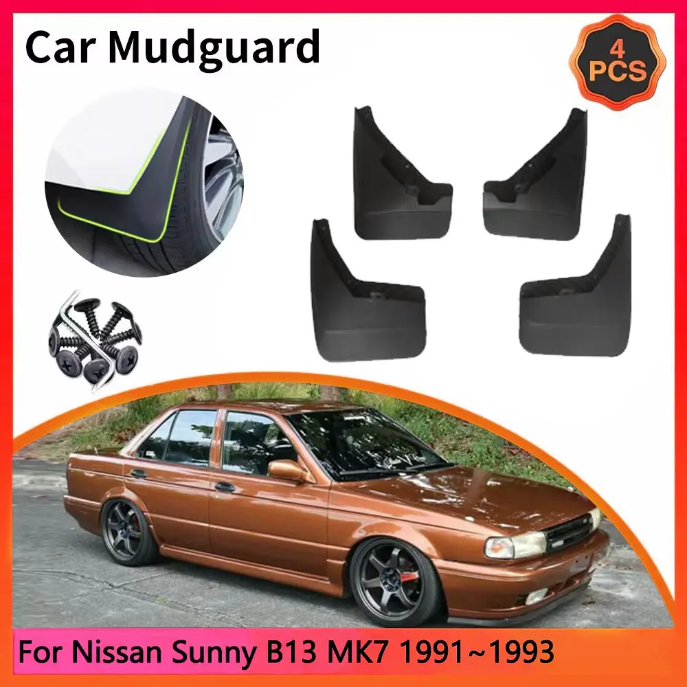 For Nissan Sunny 1991~1993 B13 MK7 Sentra Tsuru V16 Car Mudguards Mudflap Mudguard Splash Guards Mud Flaps Fender accessories