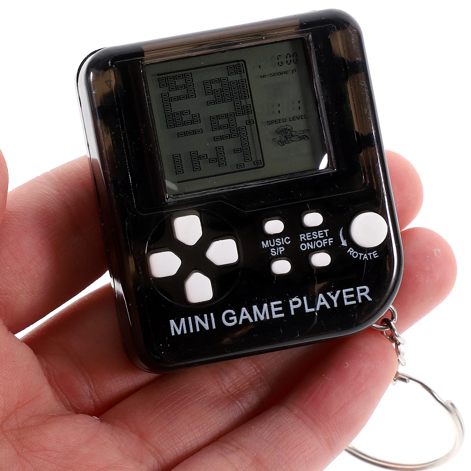 4 Pcs Mini Electronic Game Console Keychain Transparent White Black Game Keychains Creative Key Pendant Bag