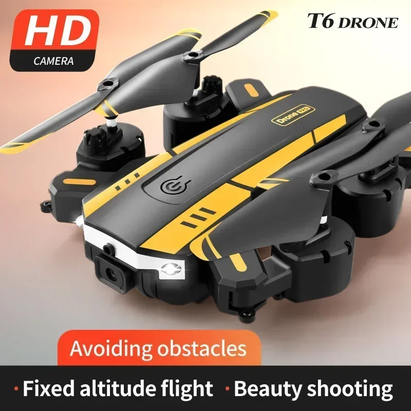 T6 Air Drone 4K HD Single Camera FPV Obstacle Avoidance Optical Flow RC Quadcopter Foldable RC Drone Toys