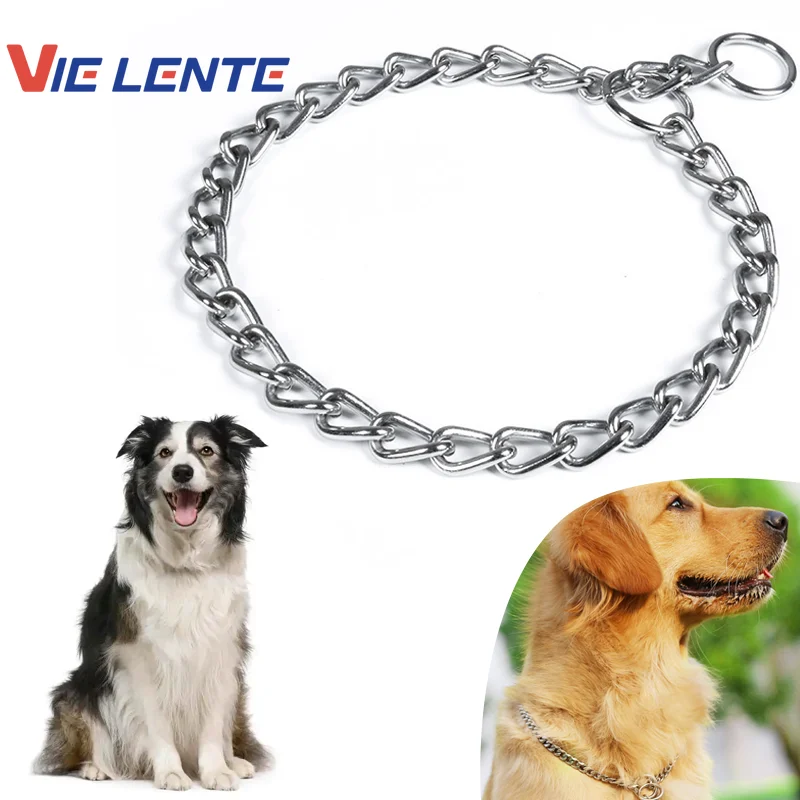 Stainless Steel Slip Chain Collar for Dog Adjustable Pet Accessories Dog Collar for Small Medium Large Dog Collar Dog Harness