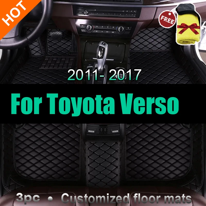 

Автомобильные коврики для Toyota Verso, пять сидений, 2011, 2012, 2013, 2014, 2015, 2016, 2017, индивидуальные накладки на ножки, коврик, крышка, аксессуары для интерьера