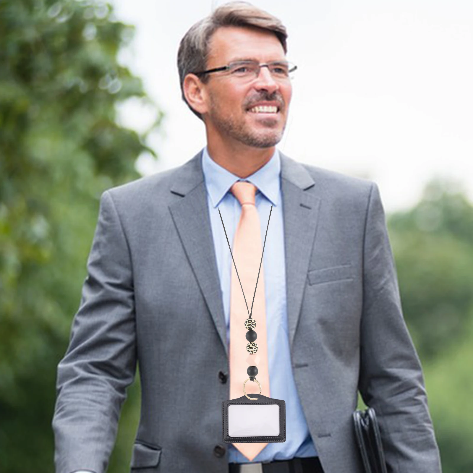 

Beads Lanyard Wooden Multi-Function Key Lanyard Decorative Anti-Lost Phone Strap for Id Badge The Office Gifts