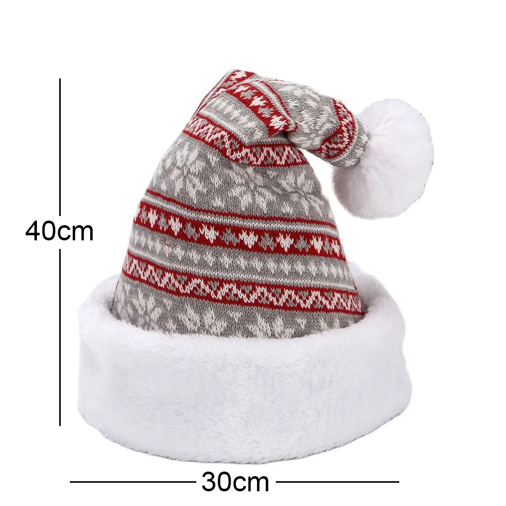 2023 New Snow Deer Knitted Woollen Christmas Hat 30*40cm Adult Children\'s Winter Hat Decoration Christmas Atmosphere Layout