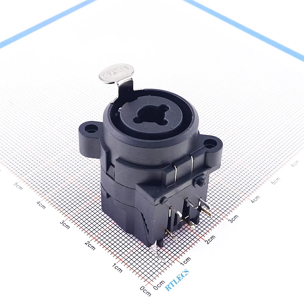 20 Pcs 3 Pole XLR Receptacle Female Socket Panel Mount 1/4 Audio Jack 6.35 MM TRS Stereo Jack PCB Solder 7 Pin Right Angle Lock