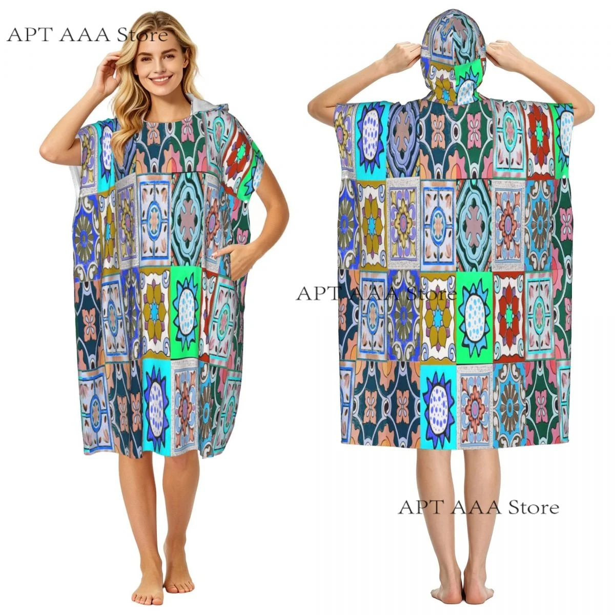 Quick-Drying Towel Embellished With Vintage Floral Microfibre Beach Towel with Hood Beach Blanket Bath Towels