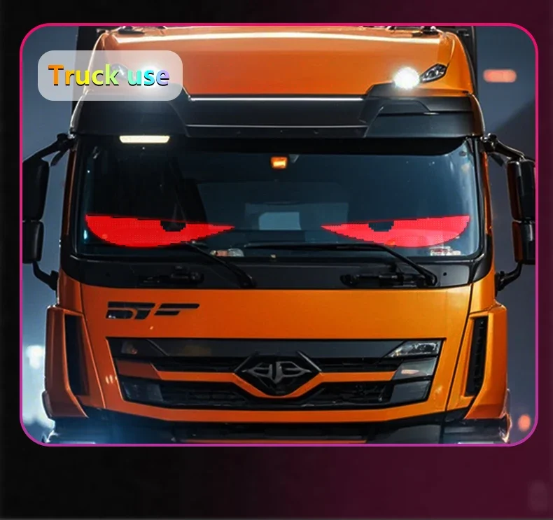 Car Truck Windshield Flexible LED Display Screen Blinking Eyes Animated Screen APP Programmable Soft LED Displays for Truck 24V