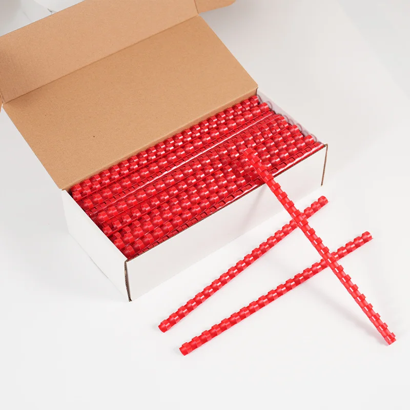ReadStar 50/100PCS Red PVC Binding Aprons A4 Size 21 Loops 6-25mm Plastic Binding Combs Rings Coils for Document Binding