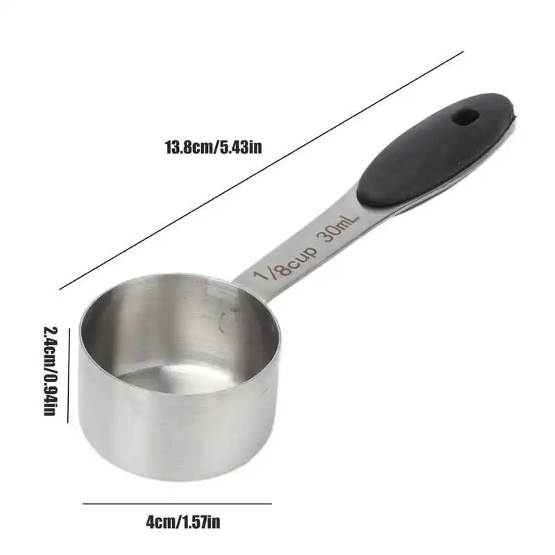 30ml Large Capacity Coffee Measuring Spoon 1/8 Cup Stainless Steel Kitchen Coffee Spoon Scoop for Home office Tablespoon