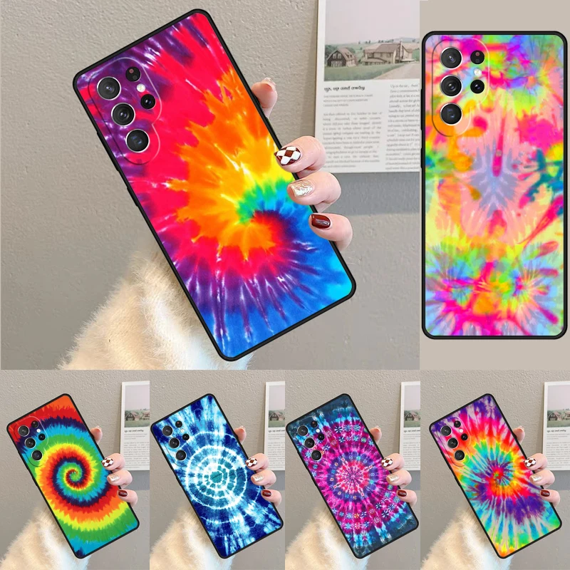 Cover For Samsung Galaxy S24 Ultra S21 S22 S8 S9 S10E Note 10 20 Plus FE S23 Colorful Tie Dye Rainbow Hippie Art Phone case