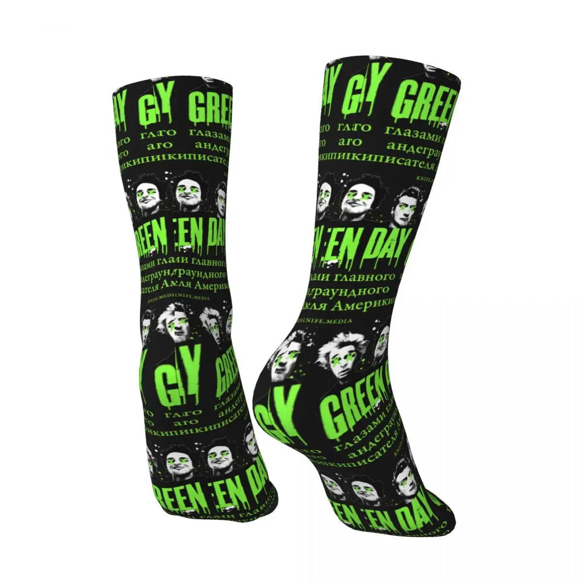 2024 Rock Band Green Day Socks The Saviors Tour Stockings Couple Medium Soft Running Sports Socks Winter Pattern Anti Sweat Sock