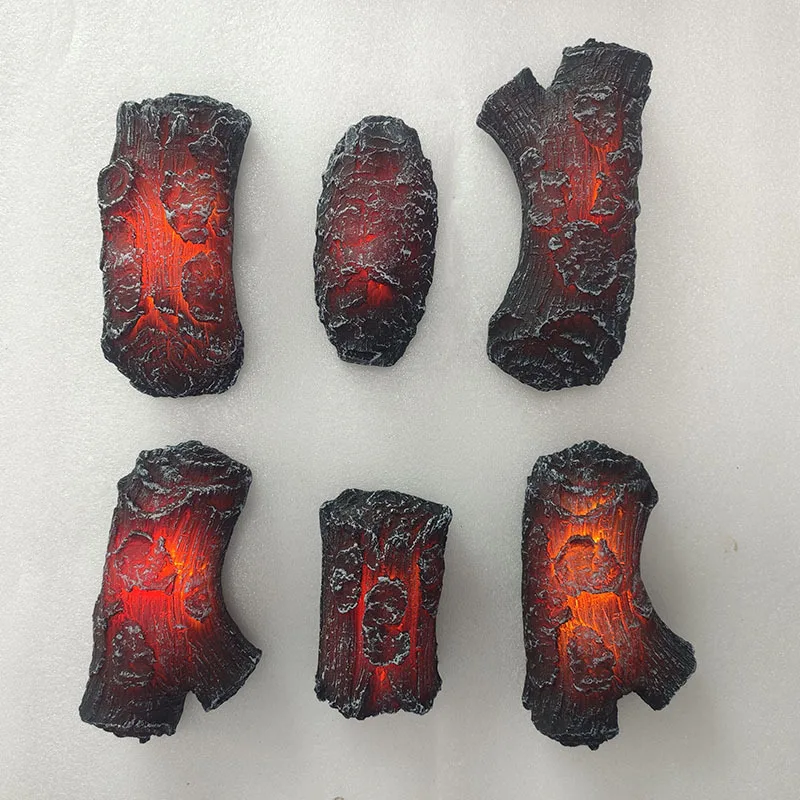 Fireplace Decoration Home Simulation Bonsai Wood Bare Carbon 3D Fake Fire Carbon Fire Modern Viewing LED Resin Pot Charcoal