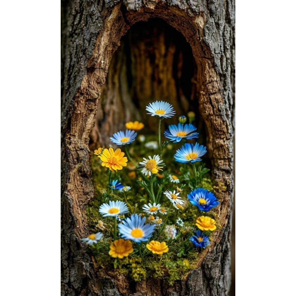 quebra-cabecas-de-500-1000-1200-2000-pecas-flores-no-buraco-da-Arvore-cenario-para-atividades-em-familia-jogos-para-sala-de-jogos-quarto-e-decoracao-de-casa