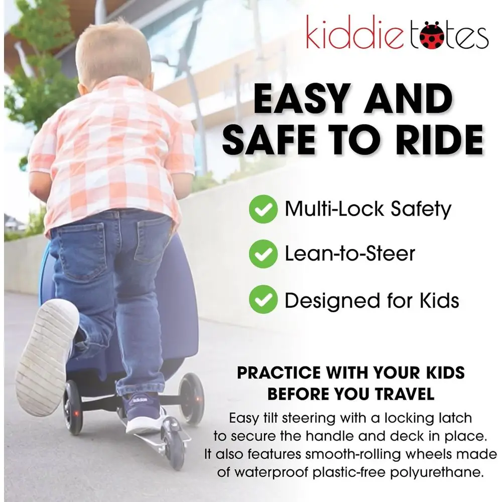 حقيبة سكوتر للأطفال قابلة للطي - أمتعة صلبة خفيفة الوزن مع عجلات LED لمتعة سفر الأطفال الصغار #5