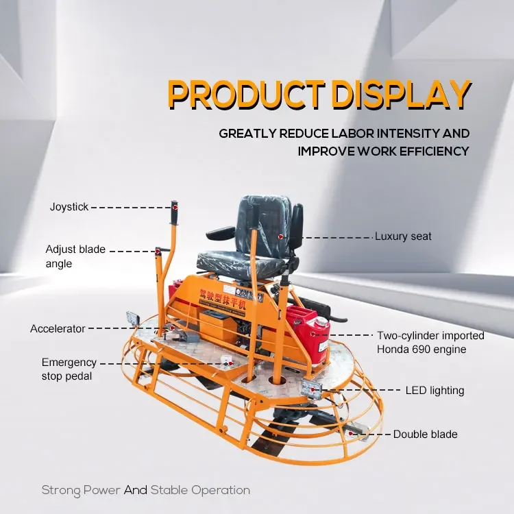 Ride On Power Trowel Price 24hp Gasoline Engine Driving Concrete Trowel Machine