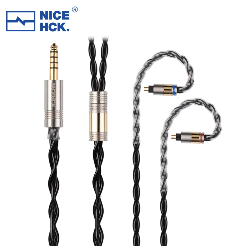 NiceHCK BlackCat Zinc Copper Alloy Oil Soaked HIFI Earphone Cable MMCX QDC 2Pin for MK4 F1 N5005 tangzu fudu Zero HOLA CHU2