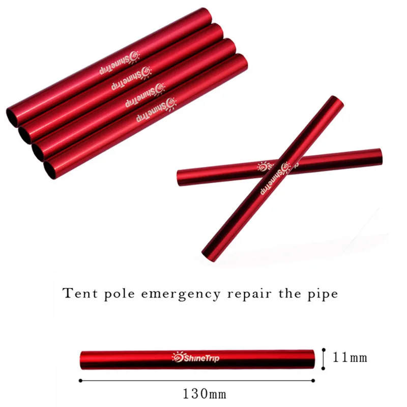 4 Pcs/Psck Aluminum Alloy ent Pole Repair Tube Single Rod Mending Pipe Emergency For Camping Hiking Awning Accessories Kit