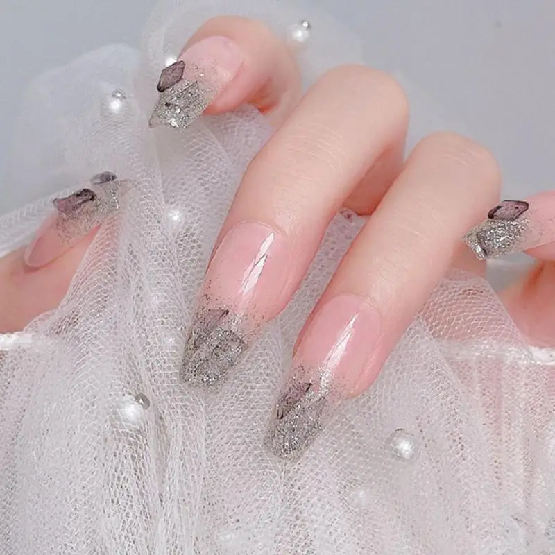 Clear Love Heart Crystal Nail Art Decoration 4-6mm Resin Flat Nails Charm Japan Ice Through Jelly nail Parts Decor