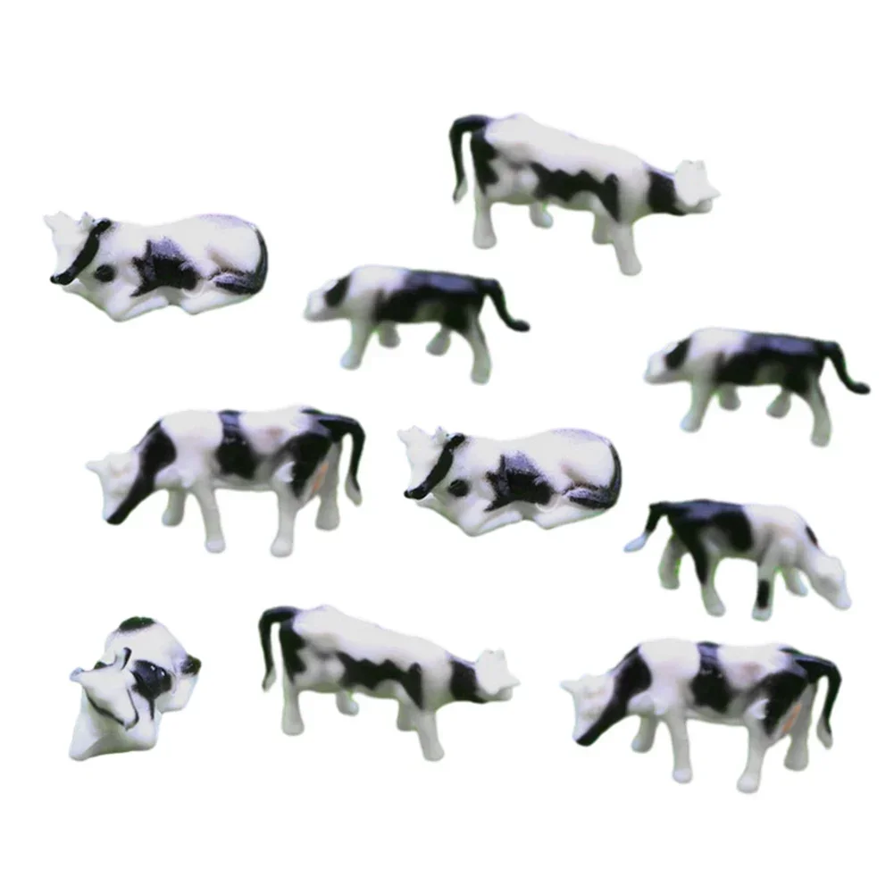 10 Pcs 1:75 Scale Miniature Diorama Model Cows Horse Color Animal Toy Set For DIY Model Making Landscape Layout Diorama Kits