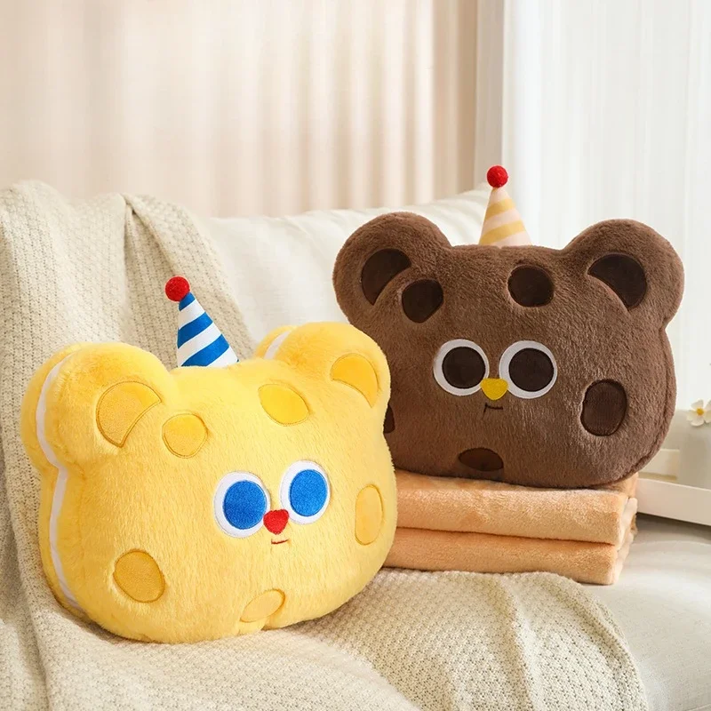 

Stuffed Animals Plush Cartoon Little Bear Pillow Office Lunch Break Cover Blanket Sleeping Pillow Brithday Present for Friend