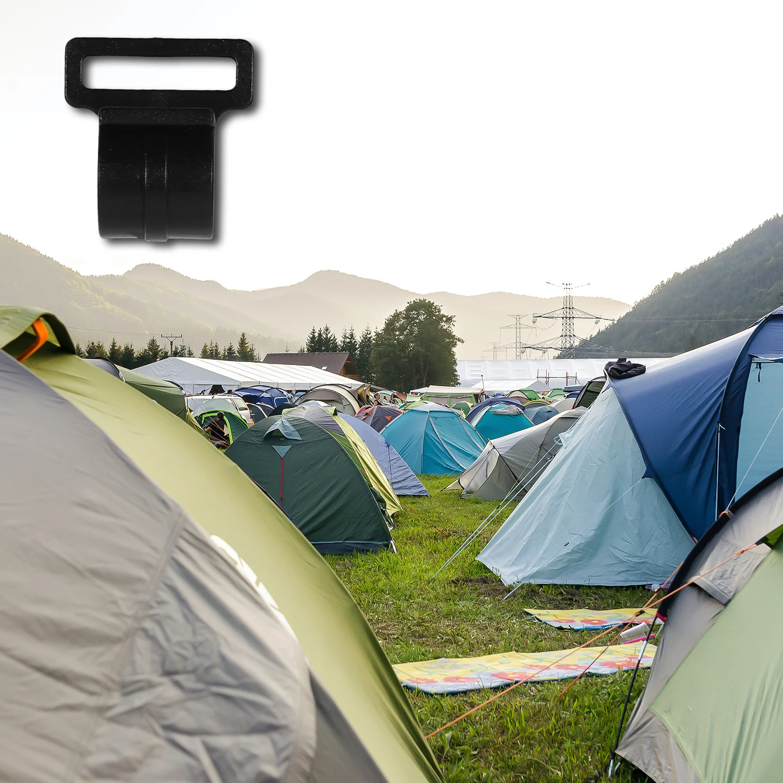 

20 Pcs Camping Tent Pole Connection Hook Tarp Clips Accessories Awning Clamps Black Plastic Shaped