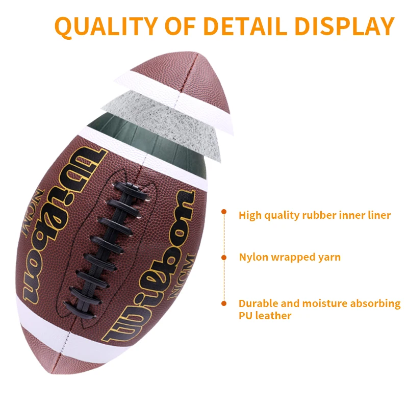 1 szt. Wysokiej jakości sportowy rozmiar 3 6 9 Grip Official PU Leather Kids Rugby American Football Balls