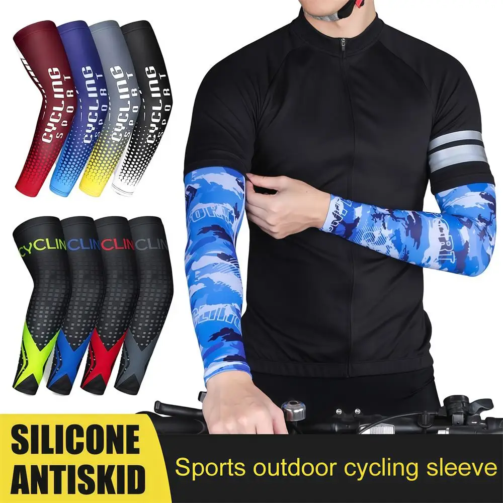 1Pair Ice Silk Cooling Arm Sleeves Anti-UV Sunburn Arm Cover for Running Cycling Driving Hiking Mountaineering Golf Sports
