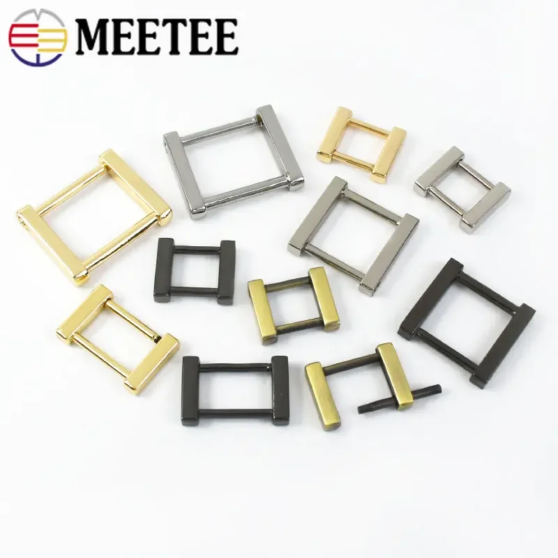 4/10Pcs 13/16/20/25mm Metal Ring Buckle Bag Strap Removable Screw Square Clasp Belt Dog Collar Hook DIY Hardware Accessories