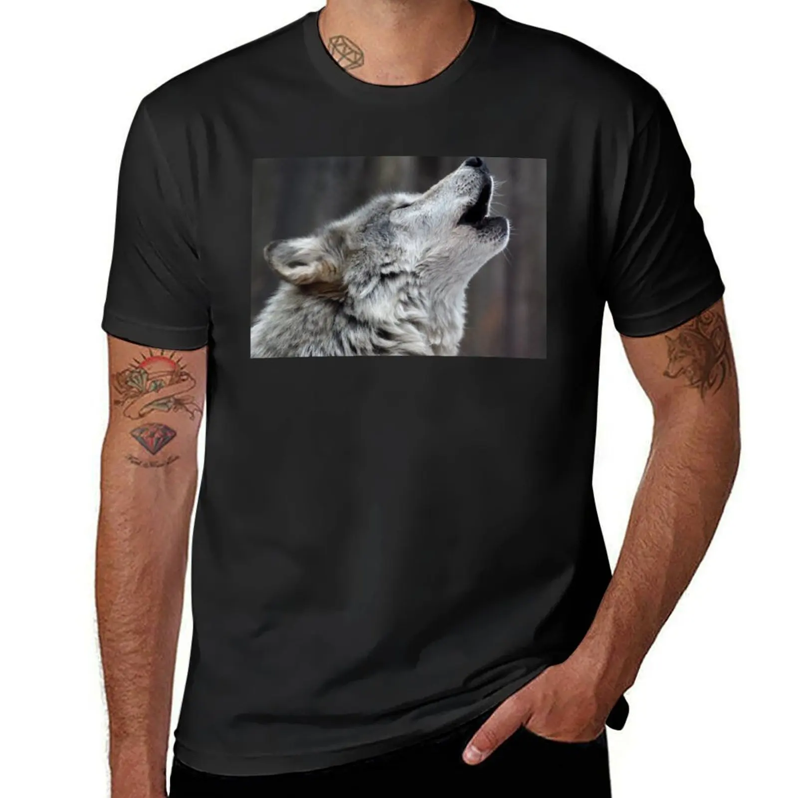 Howling Tundra Wolf T-Shirt sports fans customizeds cute tops korean fashion mens graphic t-shirts anime