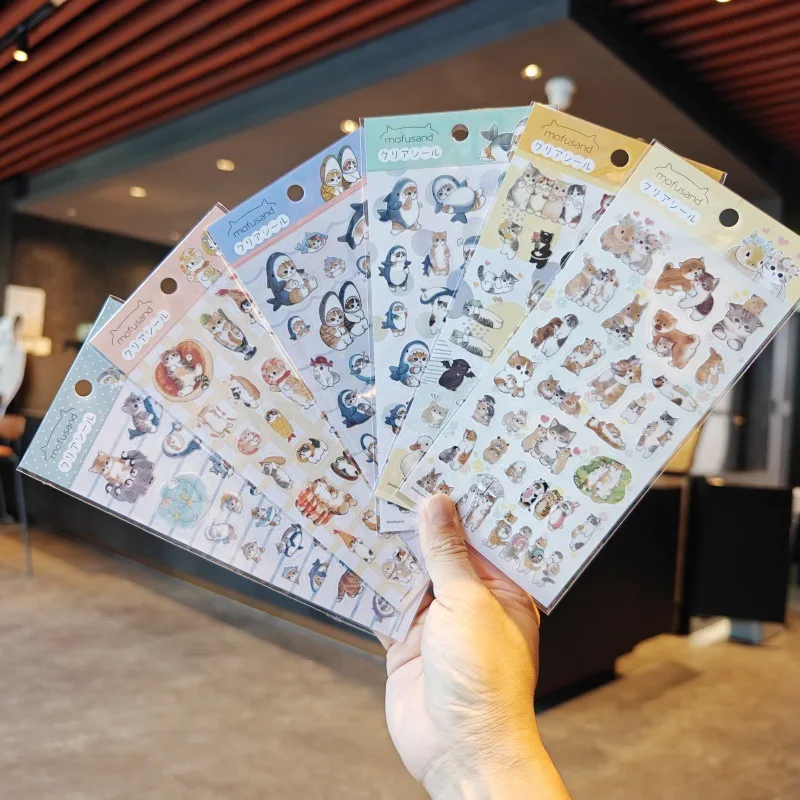 

Наклейки из прозрачного водонепроницаемого ПВХ-материала серии mofusand для ежедневников, пеналов и декора.