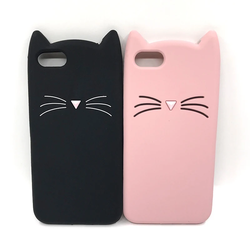 3D Beard Cat Ears Soft Silicone Full Cover For Huawei Honor 7A DUA-L22 7C AUM-L41 Y5 Lite Y6 Prime 2018 Cute Cartoon Phone Case