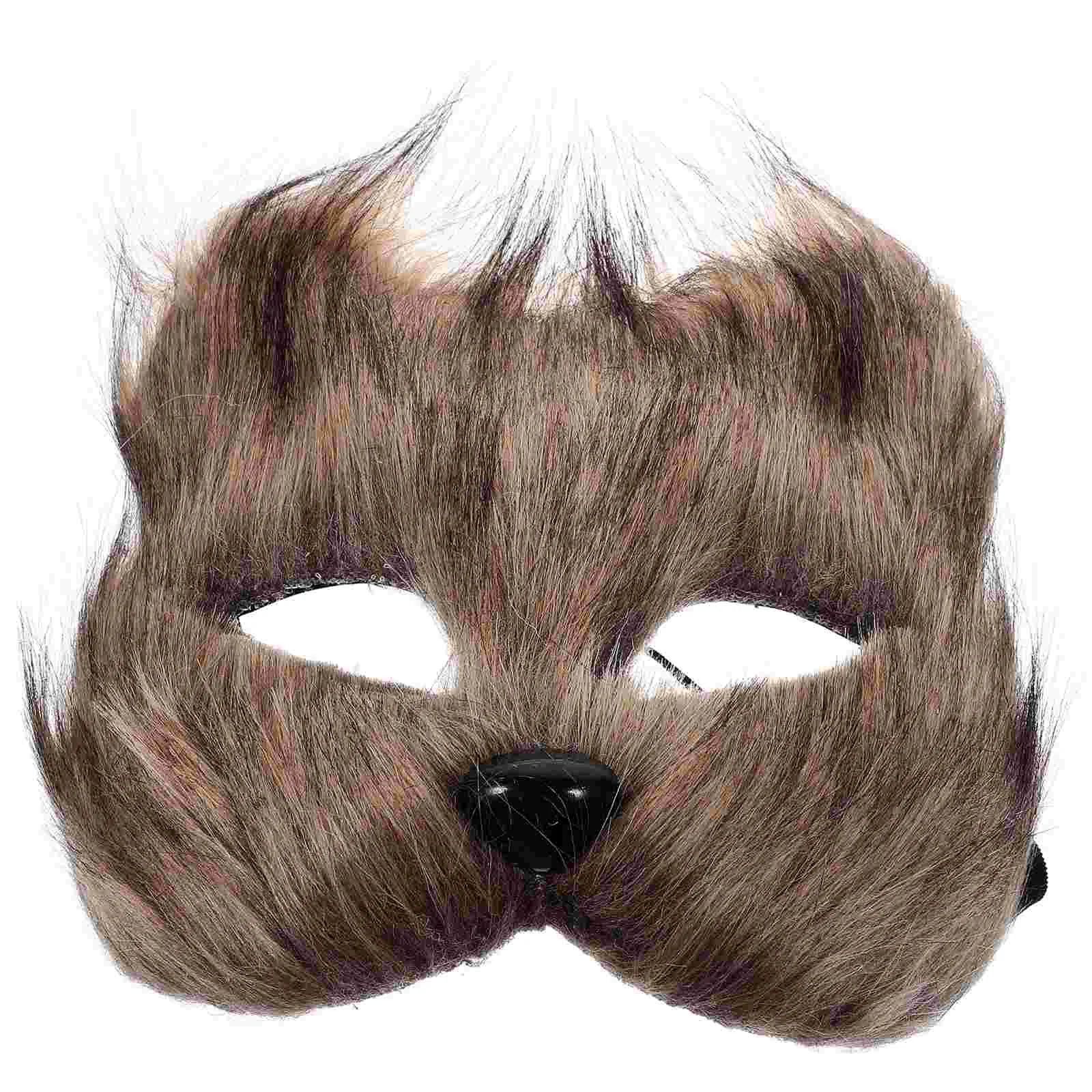 Mask Faux Fur Tail Masquerade Circus Photo Booth Props LED Plush Artificial Wool Carnival Fox Child Halloween