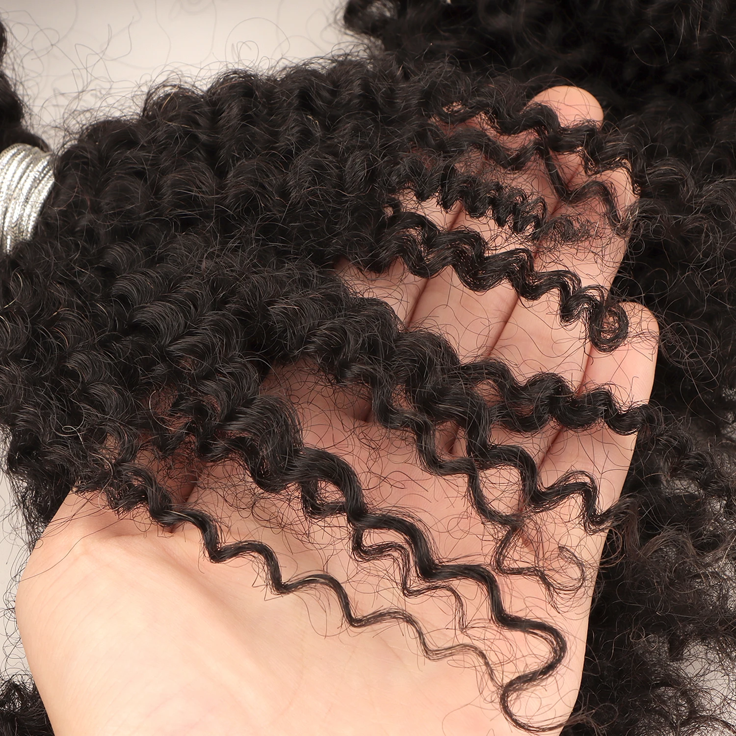 Afro Kinky Curly Brazilian Human Hair Bulk For Braiding Wet And Wavy Raw Vietnamese Hair Bundles Loc Extensions No Weft 50g