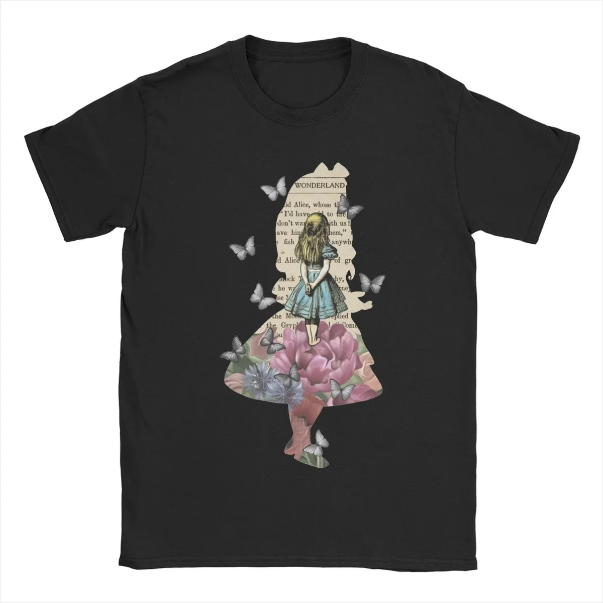 Funny Alice In Wonderland Magical Garden T-Shirt for Men Women Pure Cotton T Shirts Disney Tee Shirt Birthday Present Clothing