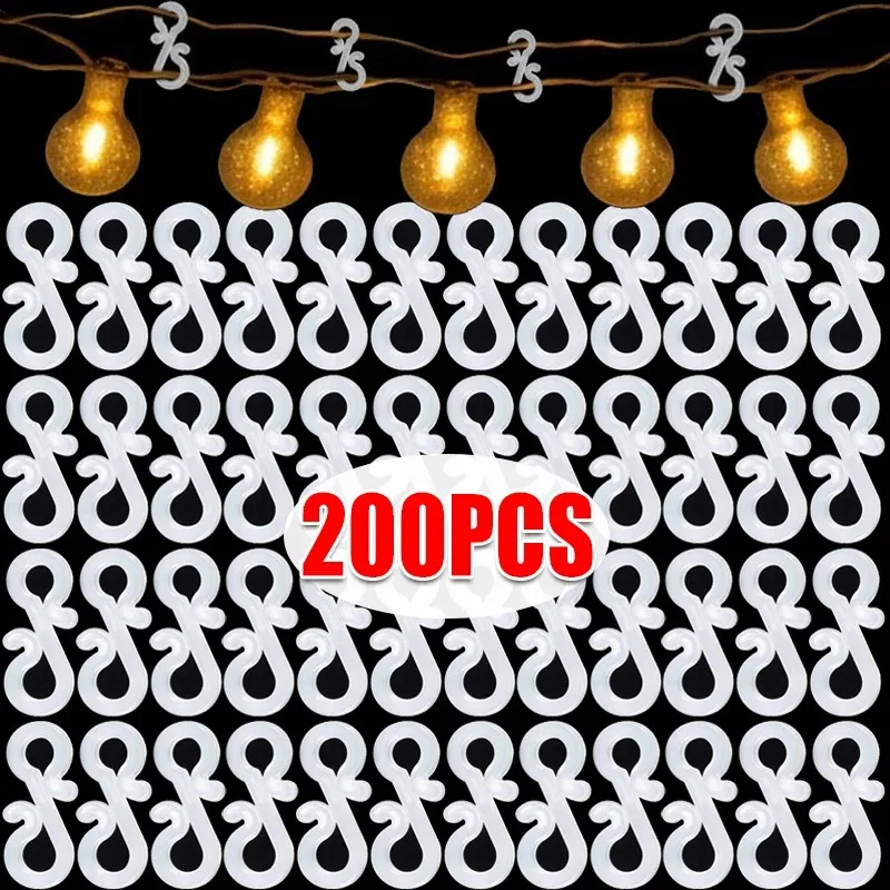Christmas Ornament S Shaped Hooks Plastic String Light Gutter Hook DIY Outdoor Lights Clips Hanging Hook Holiday Decoration