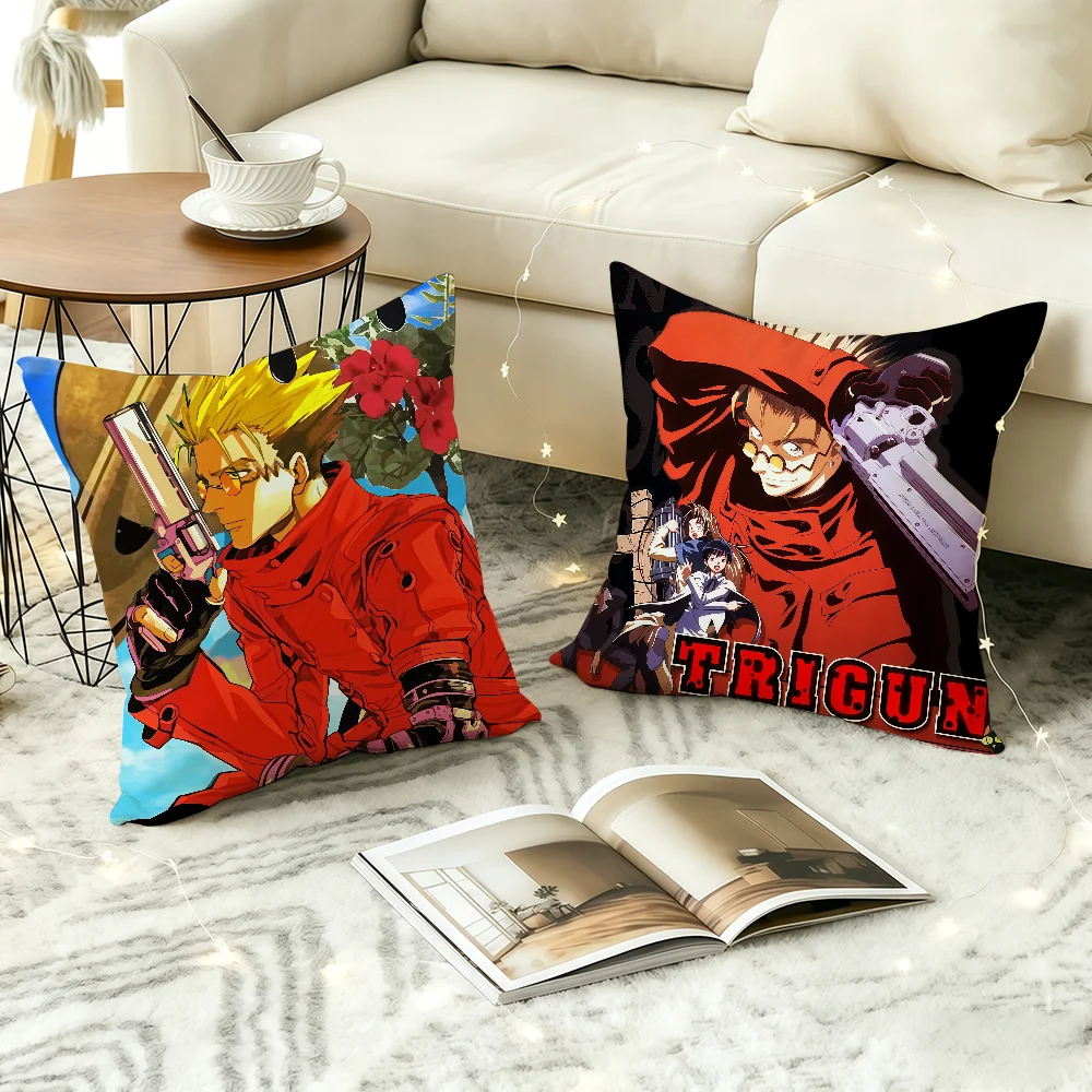 Anime T-Trigun S-Stampede cushion cover Comfortable Decorative For Bedroom Living room Dormitory Picnic and Holiday Decoration