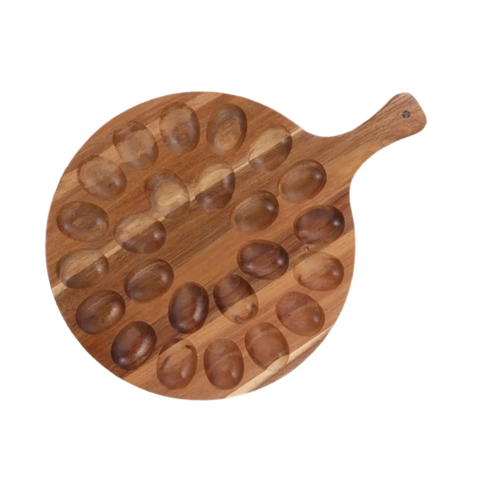 Deviled Egg Platter Deviled Egg Carrier Wooden Countertop Cutting Board with Handle for Gatherings Thanksgiving Kitchen