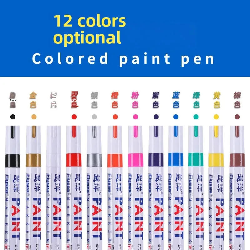 Colorful Metal Paint Pen Graffiti DIY Marker Pen Waterproof Non-fading Mark Removal Repair Industrial Touch-up Pen Wholesale image 2