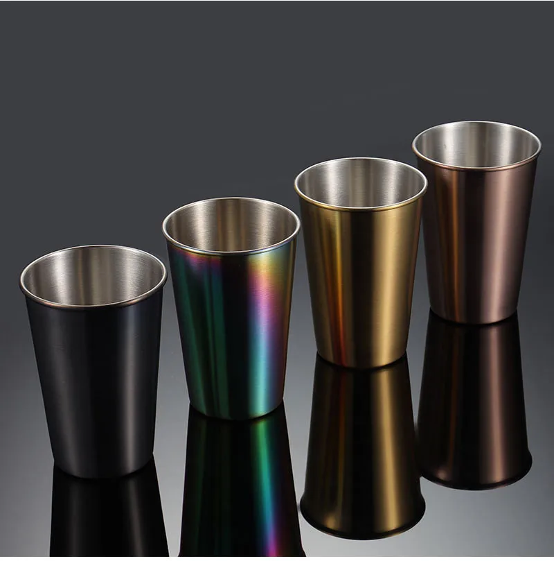 350ML 304 Stainless Steel Metal Cup Whisky Beer Cups White Wine Coffee Tumbler Travel Camping Mugs Drinking Coffee Tea Mug