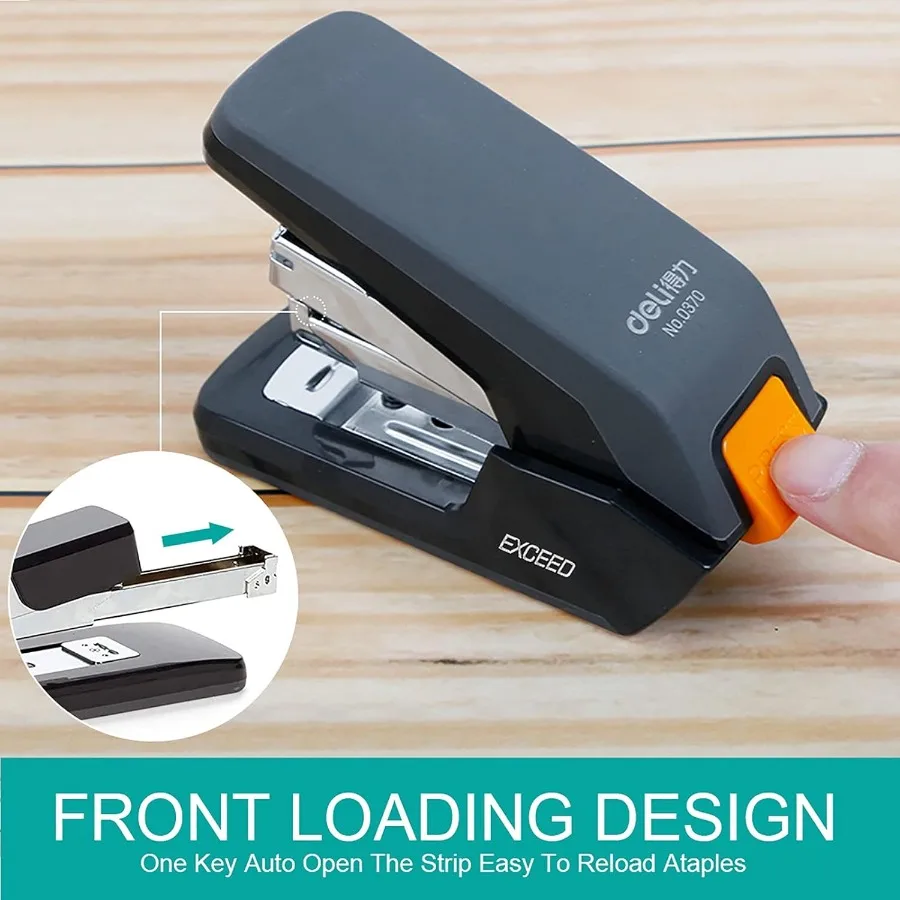 دباسة مكتب صغيرة بلمسة واحدة، تصميم مريح بدون جهد، سعة 25 ورقة 0370