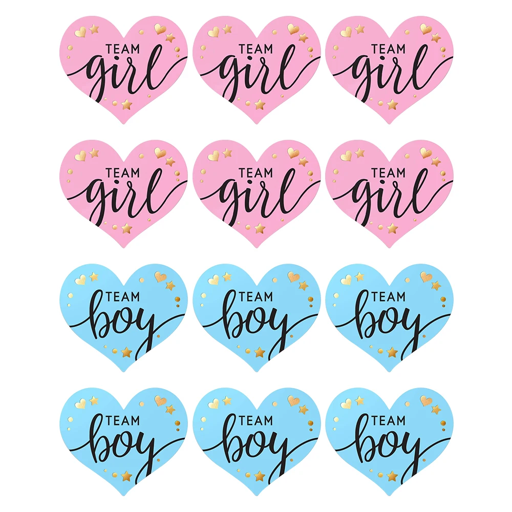 24/72 Stuks Team Jongen Team Meisje Stickers Jongen Of Meisje Sticker Voor Gender Onthullen Feest Decoratie Baby Shower Benodigdheden Geschenkdoos